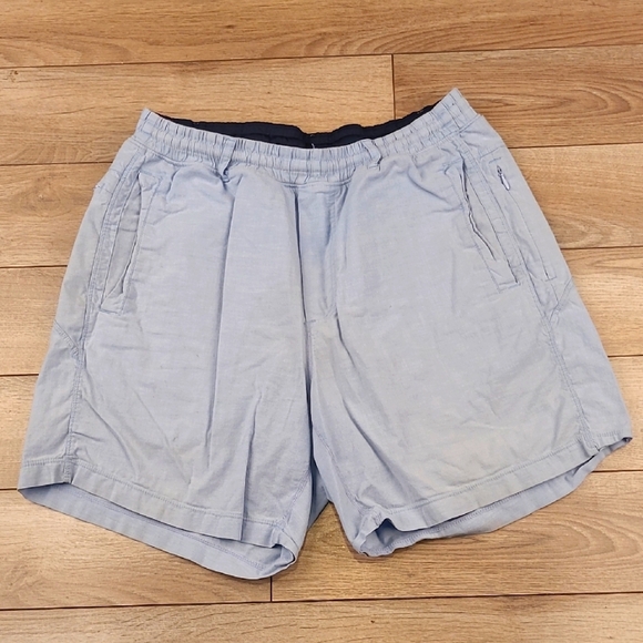 BIRDDOGS Boom Light Blue‎ Grey Sz L Classic Mens Athletic Running Workout Shorts - Picture 1 of 8